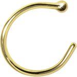 Body Candy Nose Hoops available in 14k Gold and Sterling Silver 20 Gauge 5/16″