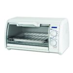 BLACK+DECKER TRO420 4-Slice Toaster Oven, Includes Bake Pan, Broil Rack & Toasting Rack, White Toaster Oven