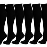 6 Pairs of Upgraded Knee High Graduated Compression Socks For Women and Men – Best Medical, Nursing, Travel & Flight Socks – Running & Fitness – 15-20mmHg