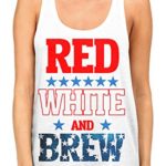 Junior’s Red White and Brew Tee B922 PLY White Racerback Tank Top