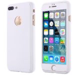 iPhone 7 Plus Case,AICase Ultra Thin Full Body Coverage Protection Soft PC [Dual Layer][Slim Fit] Case with Tempered Glass Screen Protector for iphone 7 Plus (White)