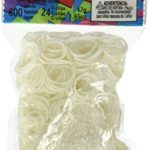 Rainbow Loom Official White Rubber Bands Refill 600 count + 24 C-clips