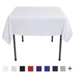 Remedios 54-inch Square Polyester Tablecloth Table Cover – Wedding Restaurant Party Banquet Decoration, White