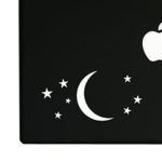 Moon and Stars – 5″ White Vinyl Decal Sticker Car Macbook Laptop