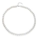 Sterling Silver AA Quality White Freshwater Cultured Pearl Necklace, 18 Inch