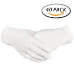 Paxcoo 20 Pairs Large White Cotton Gloves for Cosmetic Moisturizing and Coin Inspection