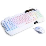 HAVIT Rainbow Backlit Wired Gaming Keyboard and Mouse Combo (White) [ Updated Version ]