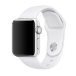 Apple Watch Band, Weaoren Soft Silicone Replacement with Stainless Steel Pin Sport Band for 38mm Apple iWatch S/M ( White )