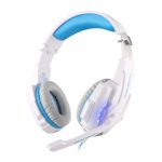 BlueFire 3.5mm Gaming Headset for PlayStation 4 PS4 Xbox One Games Tablet PC, Over Ear Headphone with Mic LED Light for Laptop Mac Nintendo Switch Controller (White)