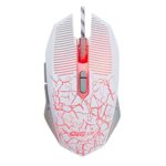 ZOXCCAN S8 Wired Quiet Click Gaming Mouse 4 Adjustable DPI Gaming Mouse with 7 Buttons and Four-color Luminous LED for PC and Mac (White)