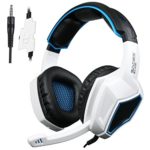 Sades SA920 3.5mm Wired Stereo Gaming Over Ear Headset with Microphone and Revolution Volume Control for Xbox One / Xbox 360 / PS4 / PC /Cell phones / iPad (Black/White)