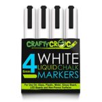 Crafty Croc 4 White Liquid Chalk Markers, 6mm Reversible Tip