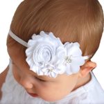 Miugle Baby Girl White Headbands with Bows