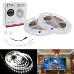 Lahoku Natural White LED Flexible Light Strip SMD5730 2 Rolls 32.8ft DC 24V Daylight White Effect Lighting for Indoor Party Christmas Holiday Festival Celebration (Non-waterproof)