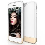 iPhone 6 Plus Case, Maxboost [Vibrance Series] For Apple iPhone 6 Plus Case (5.5) (2014) Protective Hard Cover- White/Champagne Gold