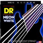 DR Strings NWE-10 DR NEON Electric Guitar Strings, Medium, White