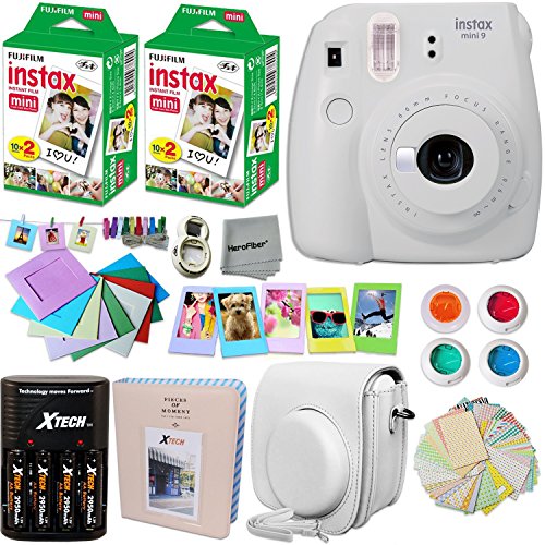 Fujifilm Instax Mini 9 Instant Camera WHITE + INSTAX Film (40 Sheets