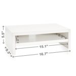 Way Basics Eco Friendly 2-Shelf Computer Monitor Stand Riser, White (made from sustainable non toxic zBoard paperboard)