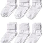 The Children’s Place Toddler Girls’ Triple Roll Socks (Pack of 12 Pair), White, 3T-4T