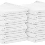Shop Towels (Pack of 100, 13 X 13 Inches) Commercial Grade Machine Washable Cotton Washcloths Lint Free White Shop Rag – Perfect for Auto Mechanic Work and Bar Mop by Utopia Towel (White)