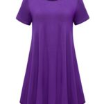 BELAROI Womens Comfy Swing Tunic Short Sleeve Solid T-shirt Dress