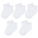 OLABB Toddler Socks White No Show Thin for Sumer Ankle Socks 5 Pack White, M 1-3T