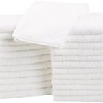 AmazonBasics Cotton Washcloths, 24 – Pack, White