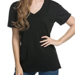 Women’s Casual Basic V Neck Tshirt Short Sleeve Loose Solid Comfy Tee Shirt