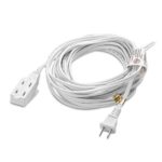 Cable Matters 3 Outlet Flat Indoor Extension Cord with Tamper Guard in White – 25 Feet