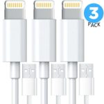 Lightning iPhone Cable, Certified Tricon 6 FEET / 2 METER [Heavy Duty] Lightning to USB High Speed Sync & Charge Cord Charger for Apple iPhone iPad Air iPod, Compatible with iOS10 (3 Pack) White