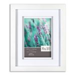 GALLERY SOLUTIONS 8×10 White Wood Frame with Double White Mat For 5×7 Image #12FW1117