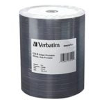 Verbatim CD-R 700MB 52X DataLifePlus White Inkjet Printable, Hub Printable – 100pk Tape Wrap – 97019