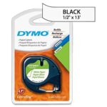 DYMO LetraTag Labeling Tape for LetraTag Label Makers, Black print on White paper tape, 1/2” W x 13′ L, 2 rolls (10697)