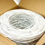Five Star Cable Cat5e 1000 Ft CMR Rated 24AWG Solid Bare Copper Conductor UTP ETL Listed PVC Network Ethernet Cable – White color