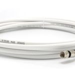 30′ Feet, White RG6 Coaxial Cable (Coax Cable), Made in the USA, with Compression Connectors, F81 / RF, Digital Coax for Audio/Video, CableTV, Antenna, and Satellite, CL2 Rated, 30 Foot