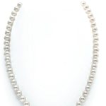 White Freshwater Round Cultured Pearl Necklace – AAA Quality