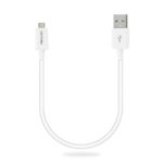 Micro USB Cable, PROWORX Durable Micro USB Short (1ft) White Cable High Speed USB 2.0 A Male to Micro B Sync and Charging Charger Cables For Samsung, LG, Motorola, HTC, ZTE, Android Phones