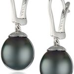 14k Gold Natural Color AA Quality Tahitian Cultured Pearl Earrings (9-10mm)
