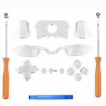 ZYJ-AWASA Replacement Solid White Bumper Full Buttons Set + T8 Screwdriver T6 Screwdriver for Xbox One Elite Controller Repair parts Xbox one Elite Controller Repair Buttons