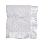 Baby Starters Textured Dot Blanket with Satin Trim, White 30″ x 40″