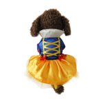 Vvhome Disney Snow White Cartoon Pet Custume Coat Dress for Small Medium Large Dogs (white, L)