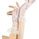 Fever Women’s Fingerless Lace Gloves, One Size, White, 25042