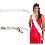 White Satin Sash, 12 pack