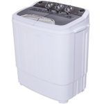 Giantex Portable Compact 13 Lbs Mini Twin Tub Washing Machine Washer Spin Dryer (Black&White)