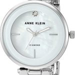 Anne Klein Diamond Dial White Enamel Bangle Watch