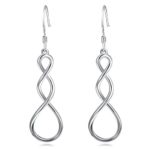 YFN Simple Polished Drops 925 Sterling Silver Infinity Love Sign Drop&Dangle Earrings With Fishhook