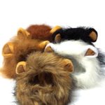 Lion Mane Wig for Dog and Cat Costume Pet Adjustable Washable Comfortable Fancy Lion Hair Dog Clothes Dress for Halloween Christmas Easter Festival Party Activity (cat-white)