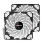 2 Pack 120mm White LED Case Fan Cooling PC and Light Up Computer Case with Cool Look, Long Life Bearing with DC 15 LED Illuminating PC Case. Quiet Durable Fans Enhance Performance of Tower