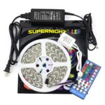 SUPERNIGHT 16.4ft (5m) 5050 300Leds RGB+Warm White LED Flexible RGBWW Waterproof LED Strip Lighting Kit ,5M RGBWW LED Strip + 40Key RGBWW Remote Controller + 12V 5A Power Supply