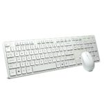 BFRIENDit Wireless Keyboard and Mouse Ultra-Quiet Chocolate Keys 2.4GHz Connection Slim Wireless Keyboard Mouse Combo for Windows 10 / 8 / 7 / Vista , Mac & PC , Smart TV , RF1430K – White